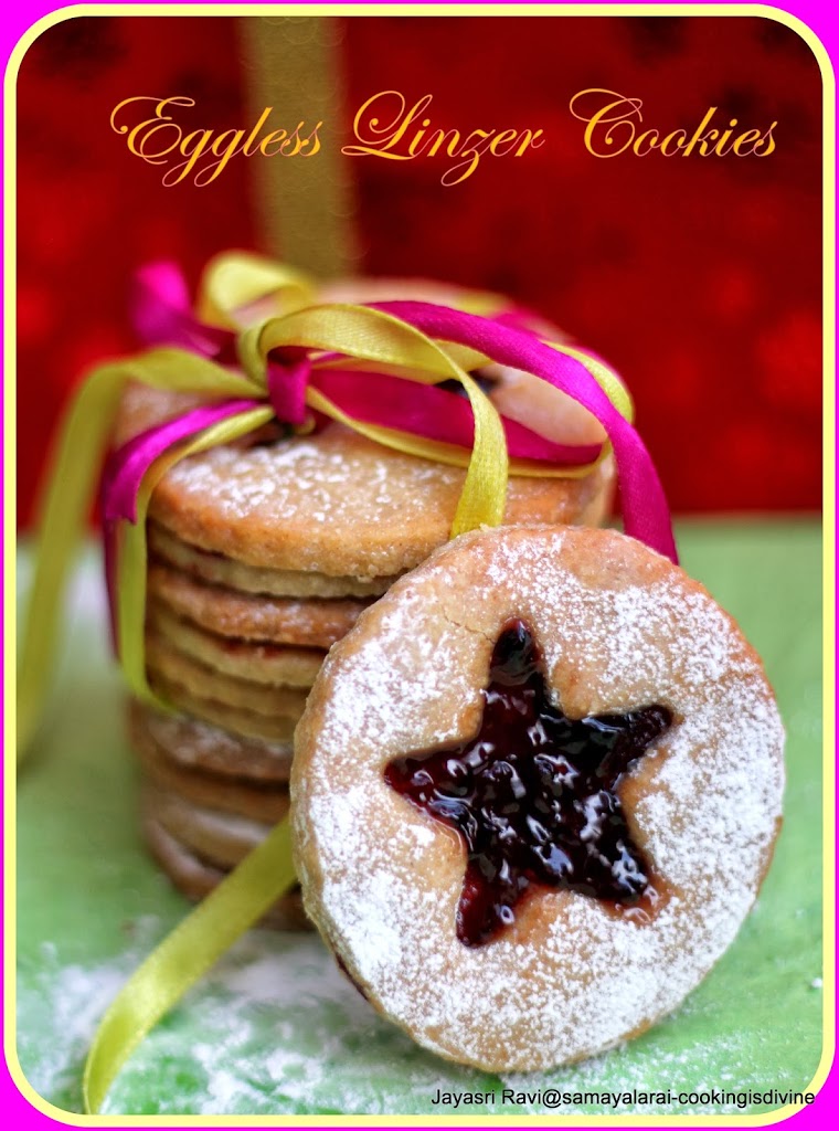 Linzer cookies -Eggless